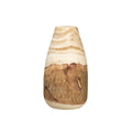 Creative Co-Op 13" H Carved Paulownia Wood Vase with Live Edge (Each one Will Vary)